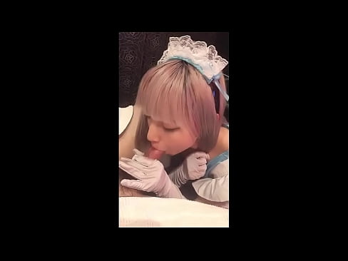 ❤️ جاپاني بت [میوکا]، د فرانسوي نوکرۍ جامې، لومړۍ برخه، بلو جاب او د لوشن سره ټوکر ❤️❌  مقعد پورن